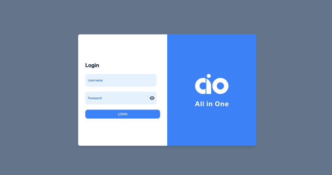 Login page using the logo.